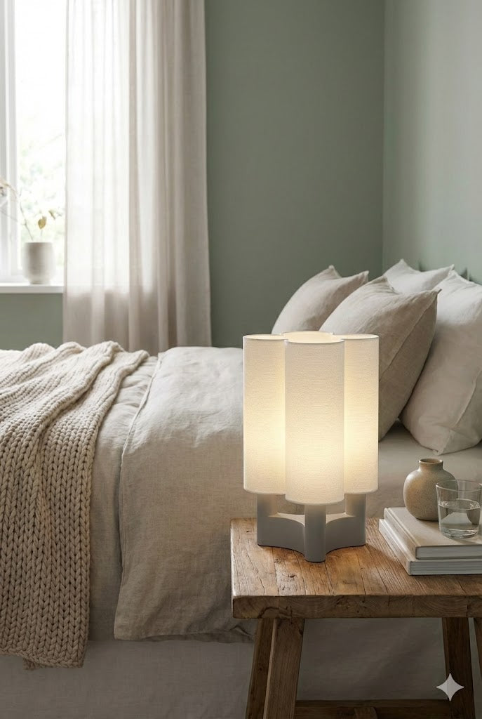 The Bau | Minimalist Scalloped Table Lamp - Smart Bulb Compatible