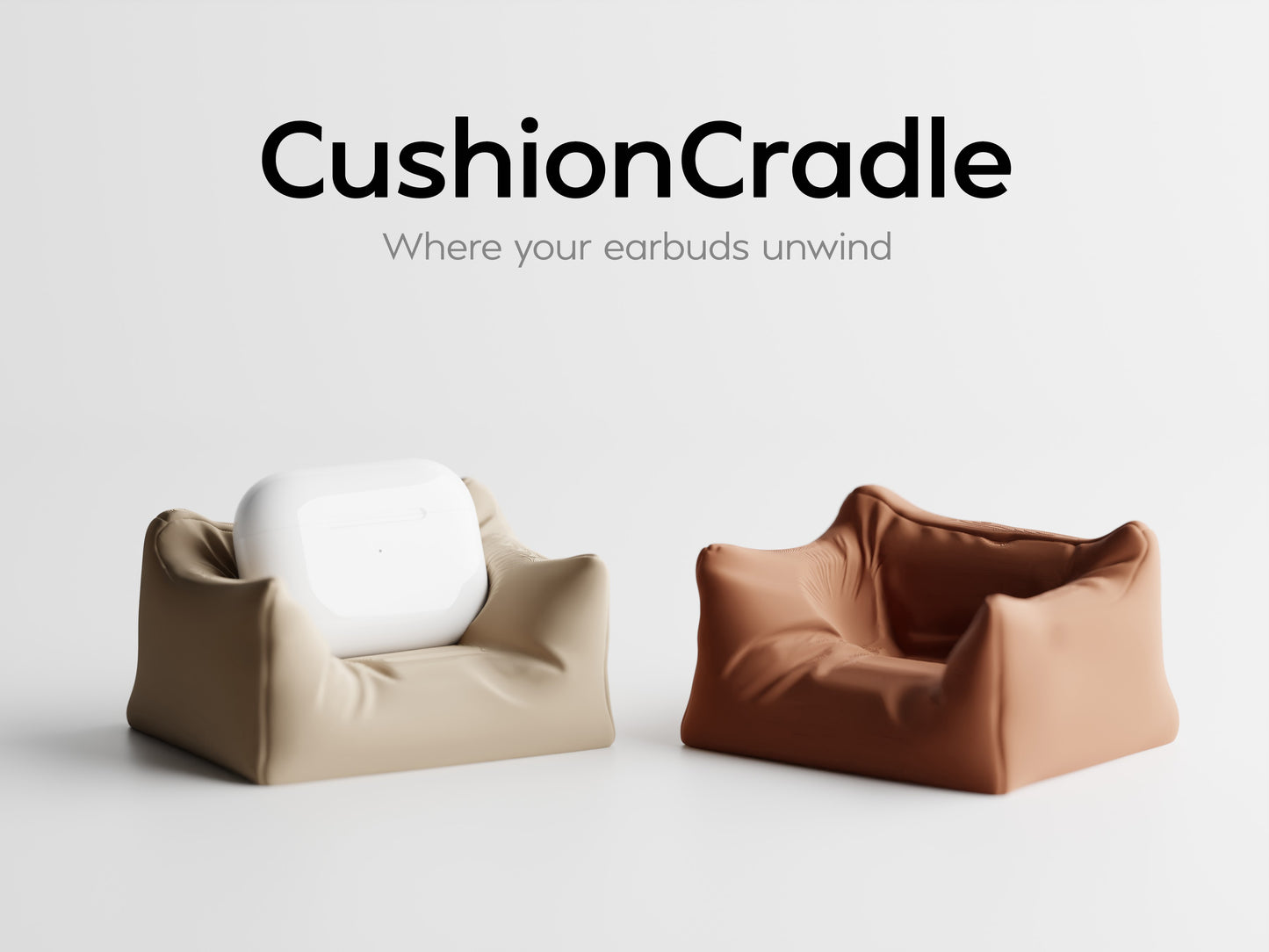 CushionCradle: 3D Printed Mini Sofa Stand for AirPods
