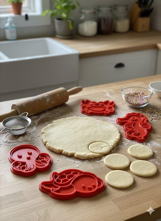 3D Printed Sea Creature Cookie Cutters: Ocean Animal Baking Set