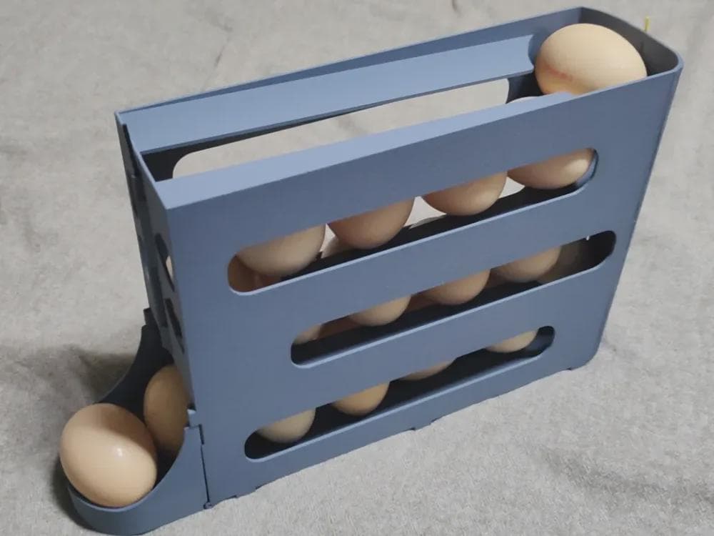 Gravity-Fed Egg Storage Dispenser | Space-Saving Fridge Organizer