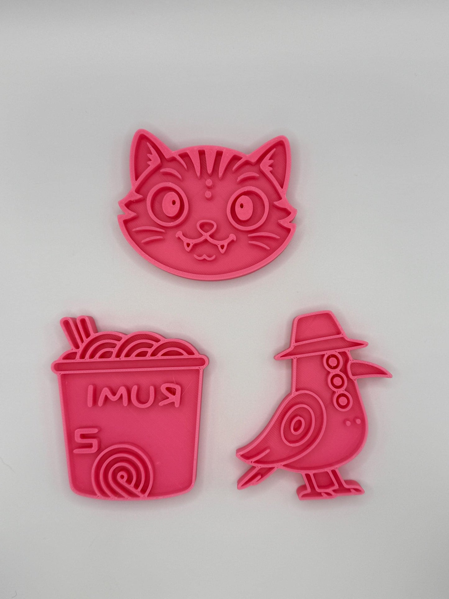 12-Piece K-Pop Huntrex Cookie Cutter Set – Rumi, Zoey & Mira Idol Cutters – Derpy Tiger, Sussie and Ramen Cup Baking Tools for Fans