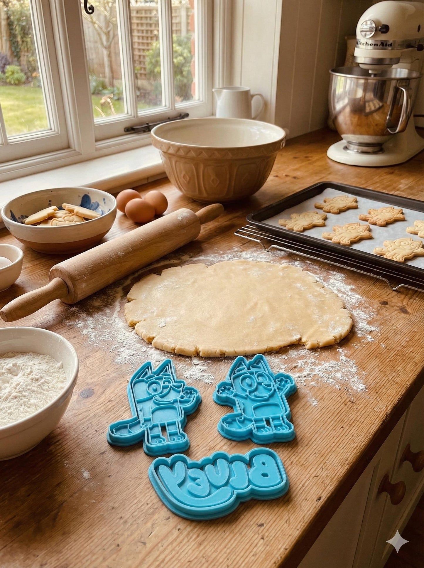 Bluey Cookie Cutter Set: Kids' Party Baking, Food-Safe Plastic