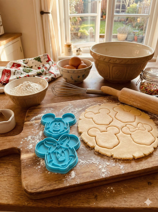 Mickey and Minnie Mouse Cookie Cutter Set, Disney-Inspired Baking Tools, Fondant & Dough Cutters, Kids Party and Birthday Baking Supplies