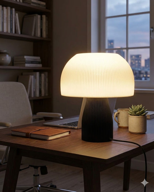Borovia 3D Printed Mushroom Lamp | Smart LED Table Light with 16ft Cord