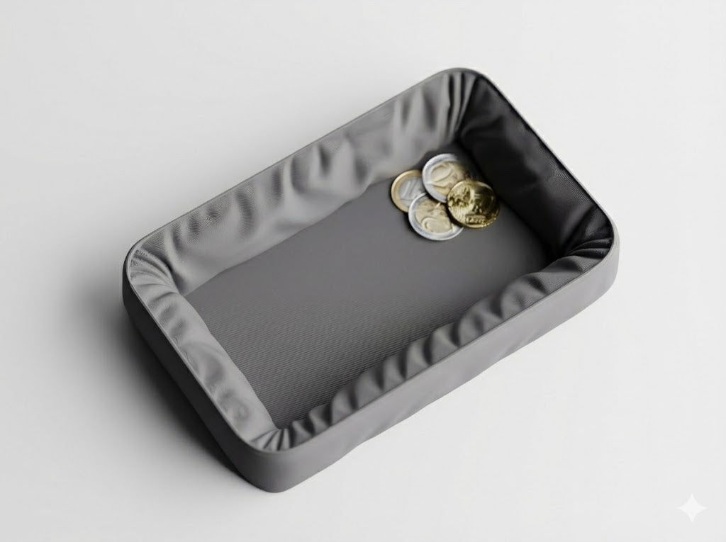 Modern Valet Tray | 3D Printed Catchall with Fabric Texture Illusion | Minimalist Entryway Key Bowl | Aesthetic Desk Organizer | Jewelry Dish