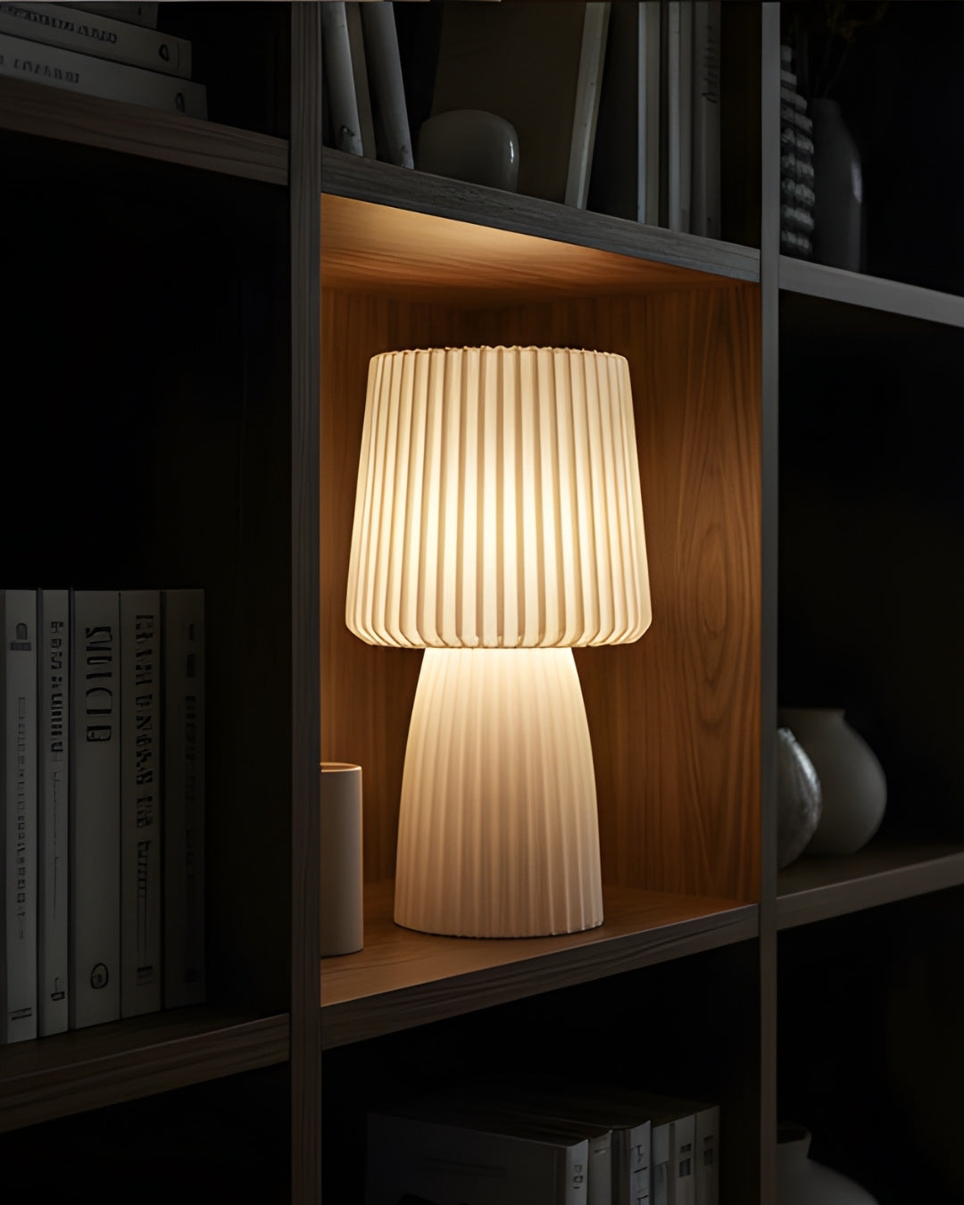 3D Printed Ribbed Table Lamp | Modern Scandi Light