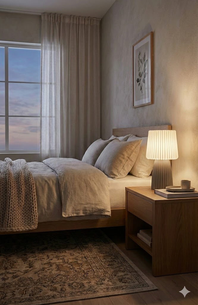 3D Printed Ribbed Table Lamp | Modern Scandi Light