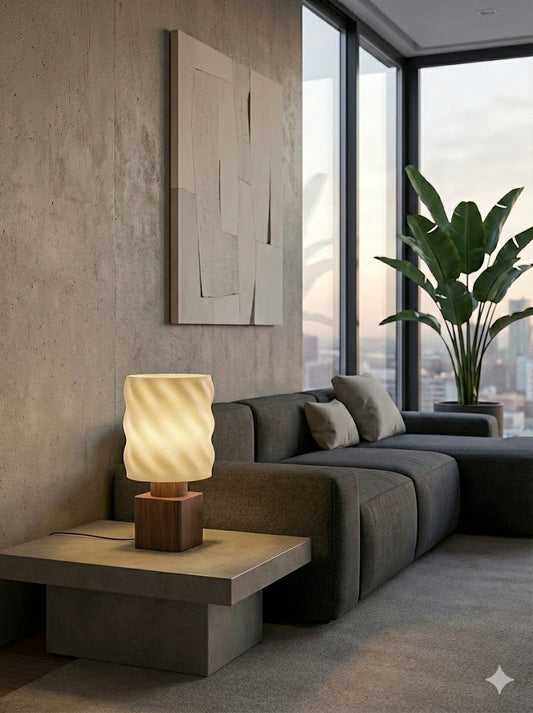 The Milanese | Wavy Sculptural 3D Printed Table Lamp | Modern Ambient Lighting
