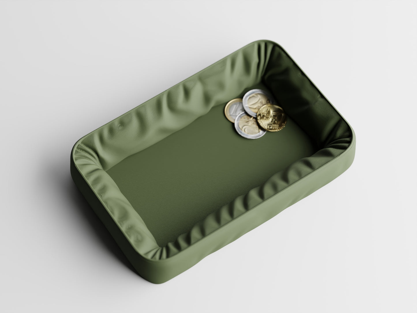 Modern Valet Tray | 3D Printed Catchall with Fabric Texture Illusion | Minimalist Entryway Key Bowl | Aesthetic Desk Organizer | Jewelry Dish