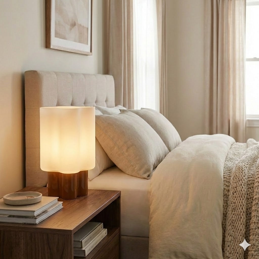 Yori Wavy Table Lamp - Minimalist 3D Printed Bedside Light