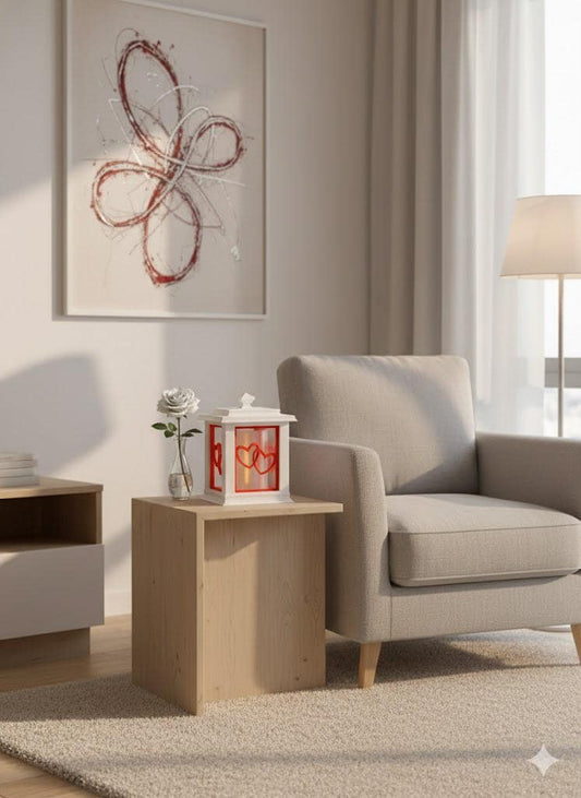 Modern Valentine’s Day LED Tea Lantern With Interchangeable Panels