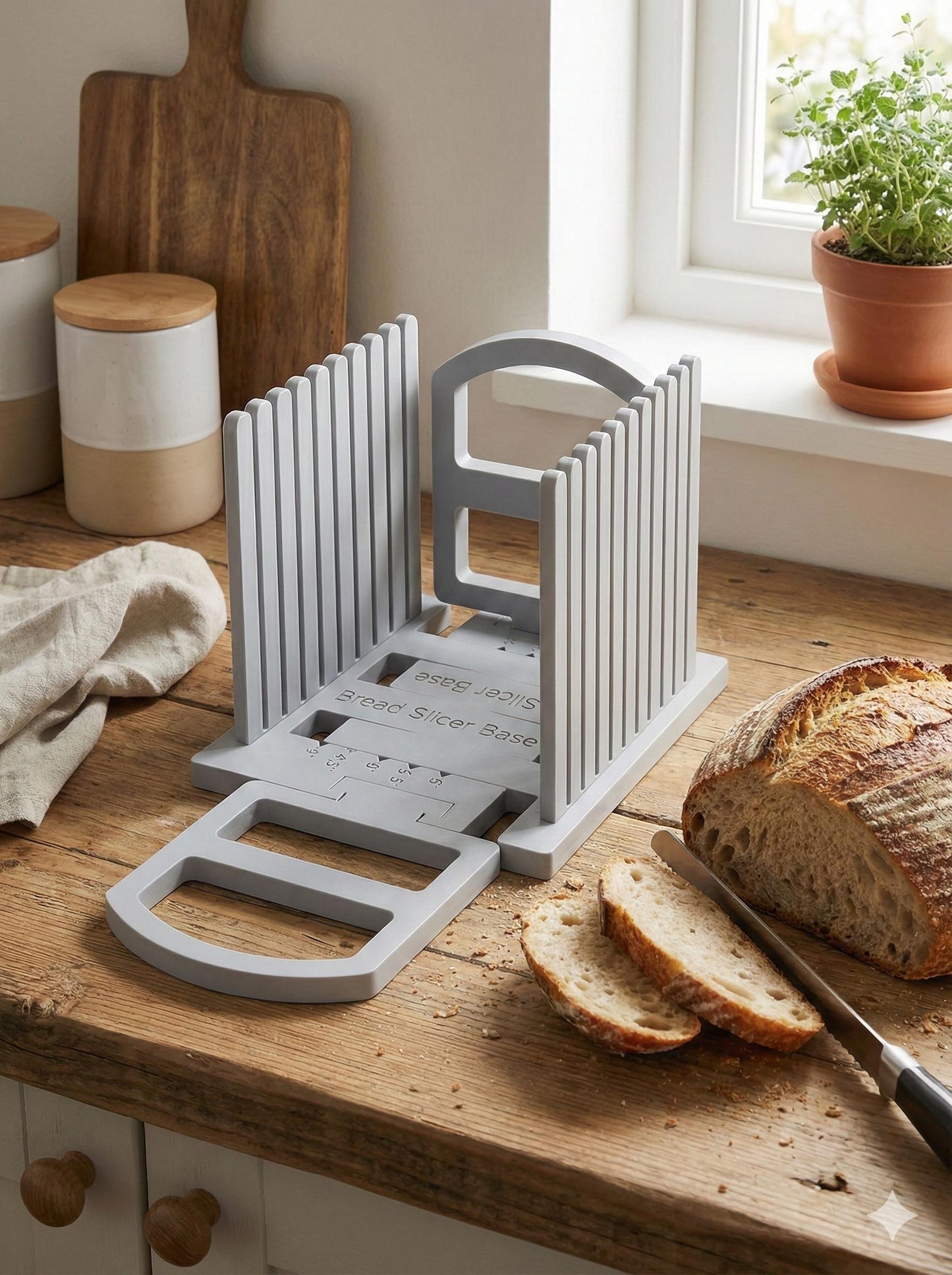 Adjustable Bread Slicer Guide – Even Slices Every Time | Reusable Bread Cutting Tool | Compact & Easy to Store