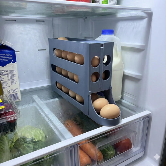 Gravity-Fed Egg Storage Dispenser | Space-Saving Fridge Organizer