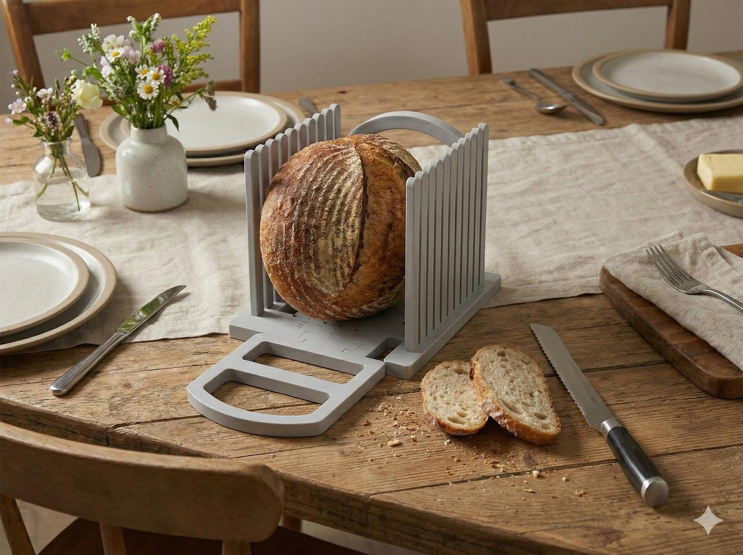 Adjustable Bread Slicer Guide – Even Slices Every Time | Reusable Bread Cutting Tool | Compact & Easy to Store
