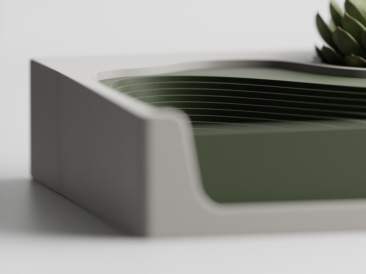Topographic Desk Organizer | 3D Printed Landscape Tray with Planter & Pen Cup | Modern Sage Green Office Decor | Modular Desk Tidy | Architect Gift