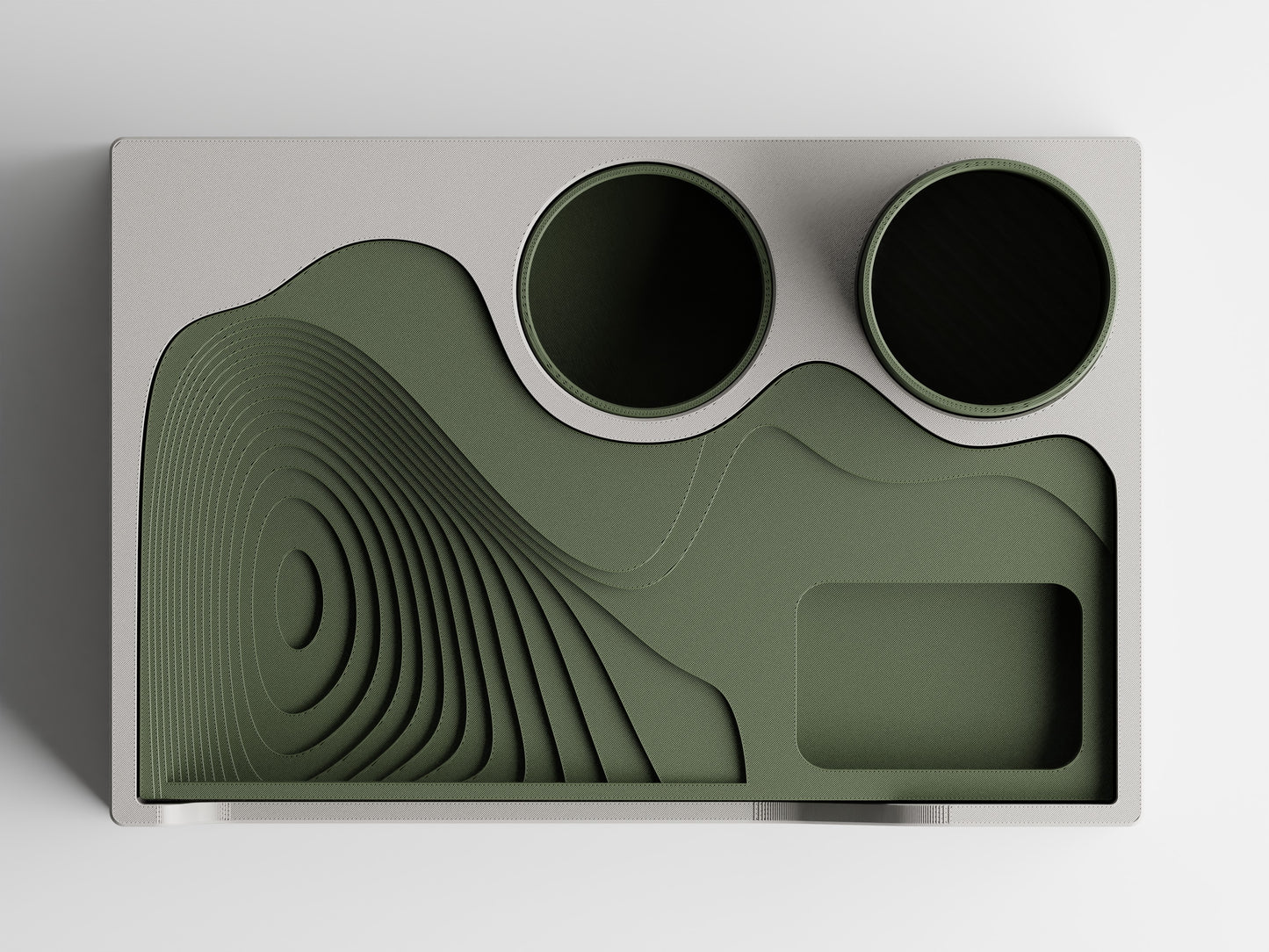 Topographic Desk Organizer | 3D Printed Landscape Tray with Planter & Pen Cup | Modern Sage Green Office Decor | Modular Desk Tidy | Architect Gift