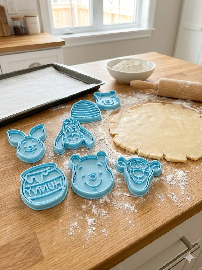 14-Piece Winnie the Pooh Cookie Cutter Set – Pooh, Tigger, Piglet, Eeyore & More – 3D Printed Stamp & Cutter Bundle for Baby Showers & Birthdays